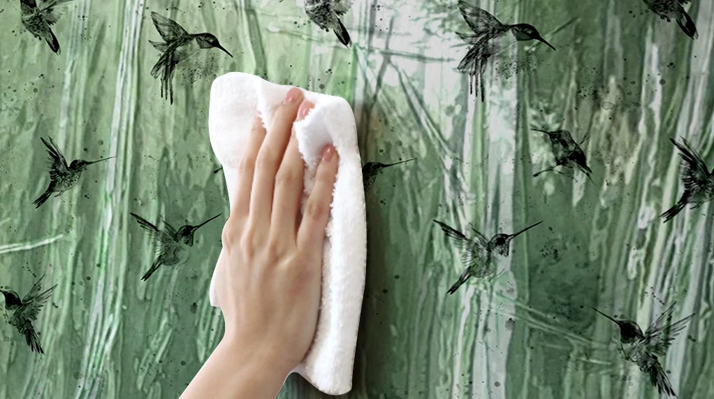 cleaning wallpaper wall